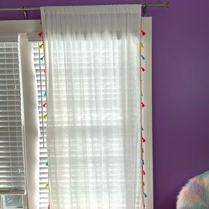 Two white Jenny Kayne for Pottery Barn Kids 84” drapes